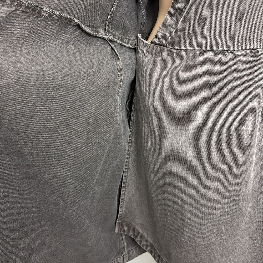 Young Fabulous & Broke Washed Gray Denim Wrap Mini Dress - Picture 9 of 16